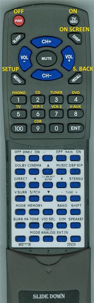 DENON 9630171106 RC978 replacement Redi Remote