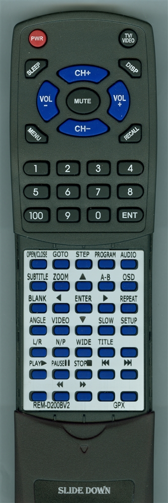 GPX REM-D200BV2 replacement Redi Remote