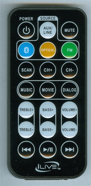 ILIVE REM-ITB382-EB Genuine OEM original Remote