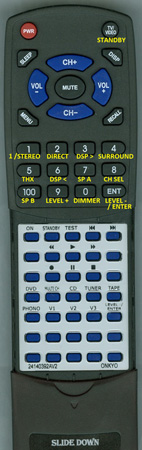 INTEGRA 24140392AV2 RC-392M INSERT replacement Redi Remote