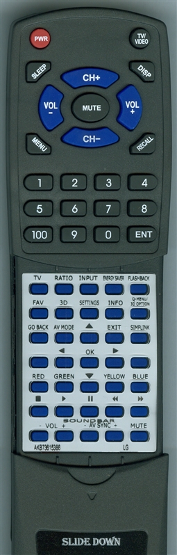 LG AKB73615386 replacement Redi Remote