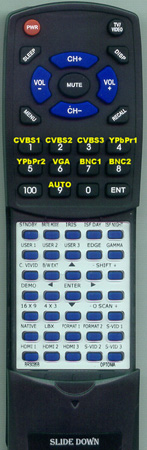 OPTOMA BR-3035B SMR130 replacement Redi Remote