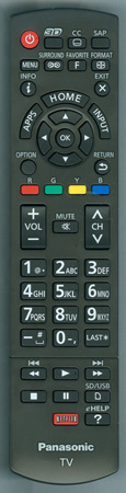 PANASONIC N2QAYB000837 Genuine OEM original Remote Control