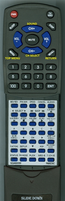 PANASONIC N2QAKB000061 INSERT replacement Redi Remote