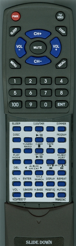 PANASONIC N2QAYB000137 replacement Redi Remote