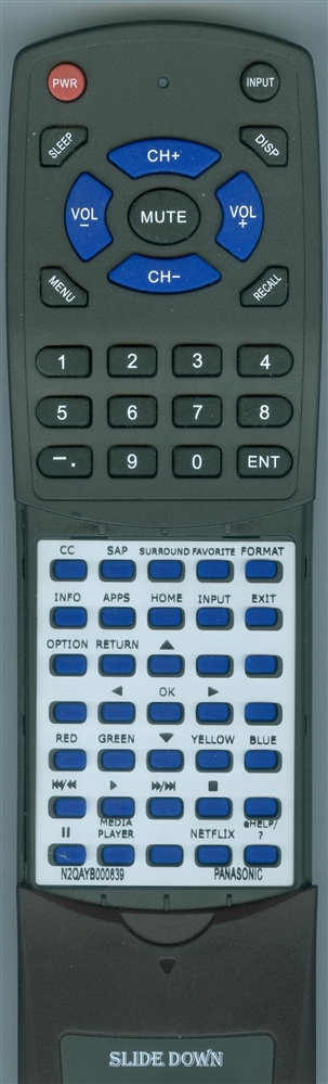 PANASONIC N2QAYB000839 replacement Redi Remote