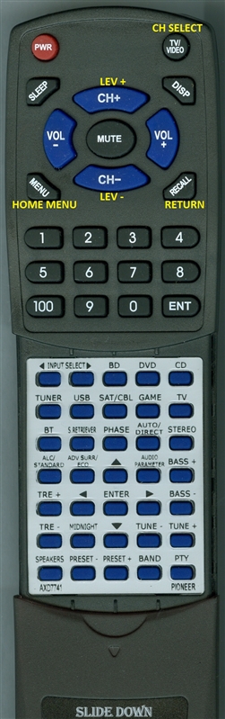 PIONEER AXD7741 INSERT replacement Redi Remote