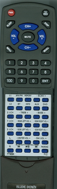 PYLE PT798SBA YK0004PY-RM04 replacement Redi Remote