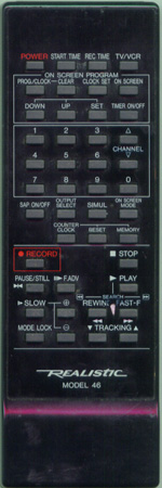 REALISTIC 11228236 RRMCG0624GESA Genuine OEM original Remote