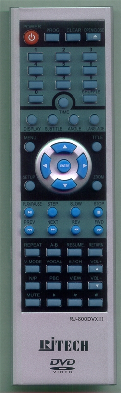 RJ TECHNOLOGY RJ1800 RJ800DVXIII Genuine  OEM original Remote