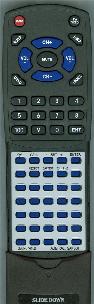 SANSUI 076R074100 replacement Redi Remote