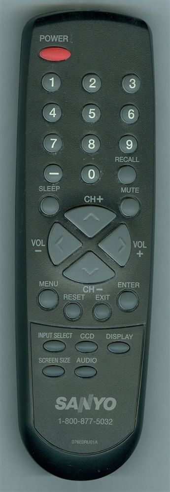 SANYO 076E0RU01A Refurbished Genuine OEM Original Remote