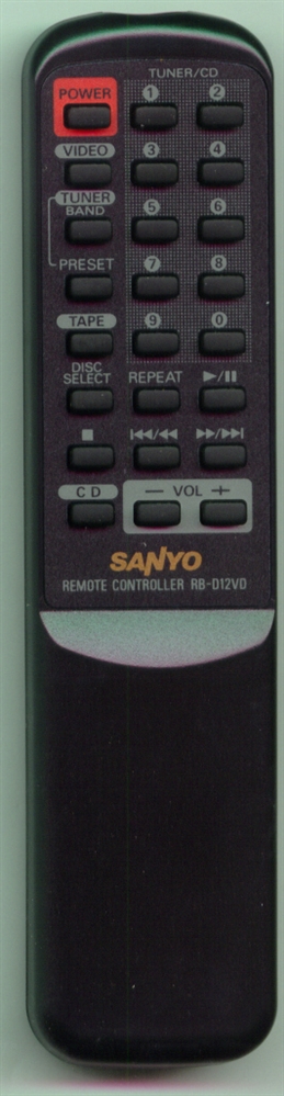 SANYO 645 004 6728 RB-D12VD Genuine  OEM original Remote