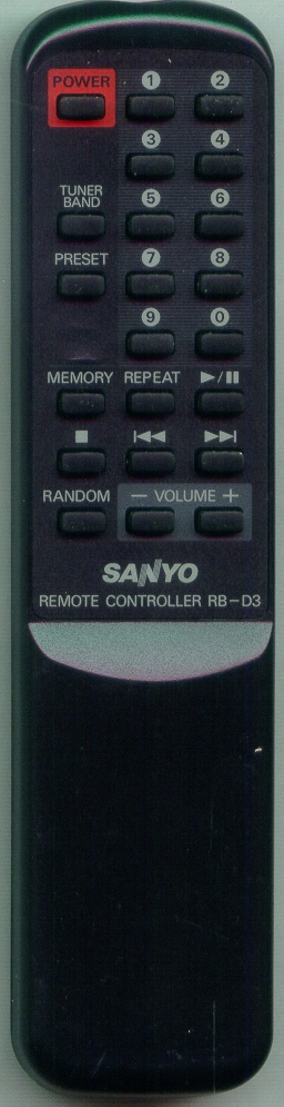 SANYO 645 011 2263 RB-D3 Genuine OEM original Remote