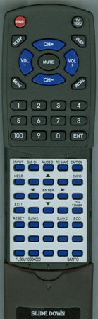 SANYO 1LB0U10B04000 GXHA replacement Redi Remote