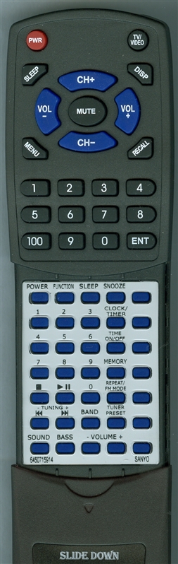 SANYO 645 071 5914 RB-DTA120 replacement Redi Remote