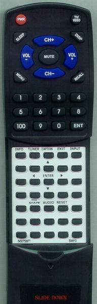 SANYO 645 075 0977 GXAB replacement Redi Remote