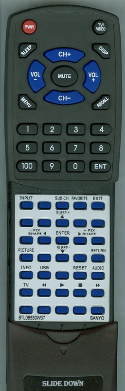 SANYO 8TL06-530W37 RC200NS00 replacement Redi Remote