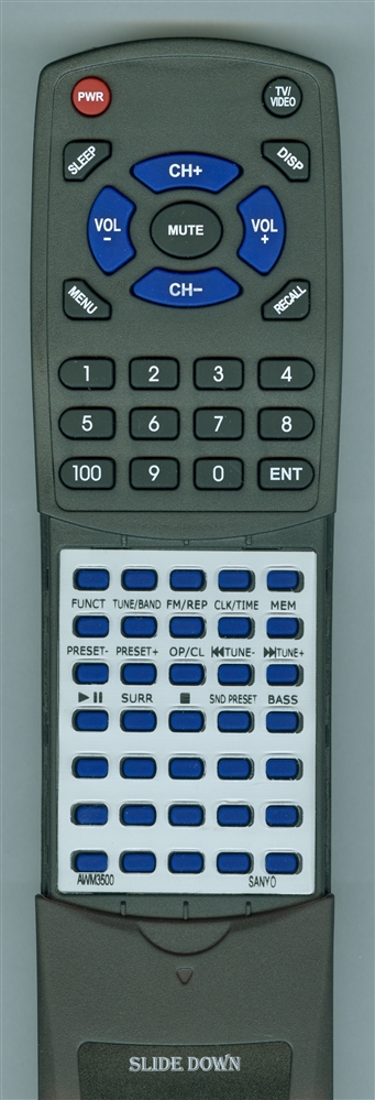 SANYO AWM3500 RB-MCR30 replacement Redi Remote