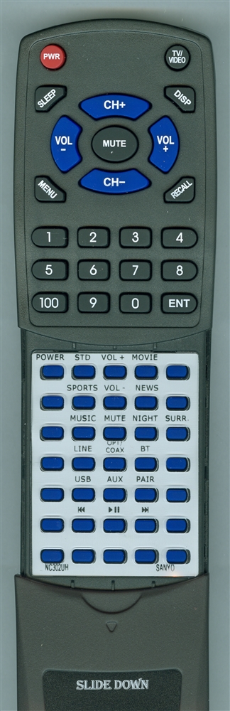 SANYO NC302UH NC302 replacement Redi Remote
