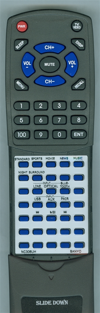 SANYO NC306UH NC306 replacement Redi Remote