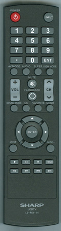 SHARP 398GRABD1NESPT LC-RC1-14 Genuine OEM original Remote