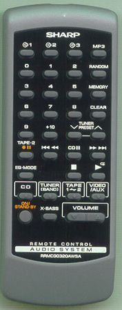 SHARP RRMCG0320AWSA Genuine OEM original Remote