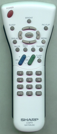 SHARP RRMCGA174WJSC GA174WJSC Genuine OEM original Remote