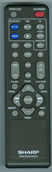 SHARP RRMCGA357AWSA Genuine OEM original Remote