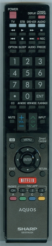 SHARP RRMCGB105WJSA Genuine OEM original Remote