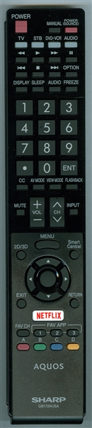 SHARP RRMCGB172WJSA GB172WJSA Genuine OEM original Remote