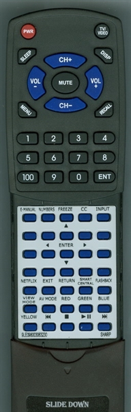 SHARP 9LE098003063230 GJ221-U replacement Redi Remote