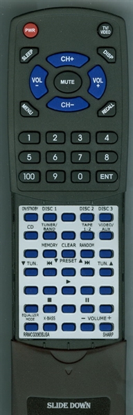 SHARP RRMCG0063SJSA replacement Redi Remote