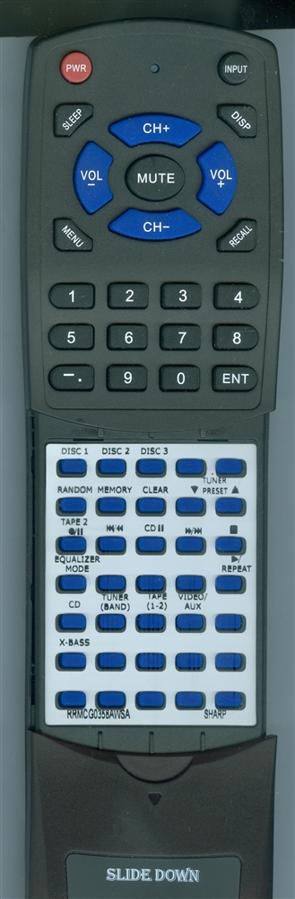 SHARP RRMCG0358AWSA replacement Redi Remote