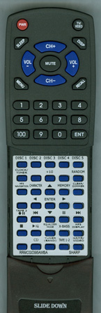 SHARP RRMCG0395AWSA replacement Redi Remote