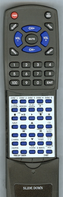 SHARP RRMCGA173AWSA replacement Redi Remote