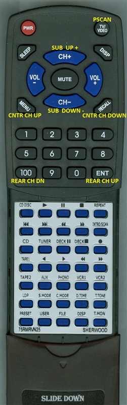 SHERWOOD 75RMRVN25 RM-RV-N25 INSERT replacement Redi Remote