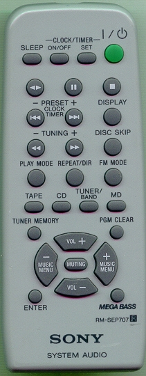 SONY 1-477-185-11 RM-SEP707 Refurbished Genuine OEM Original Remote