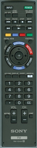 SONY 1-492-767-21 RM-YD103 Genuine OEM original Remote