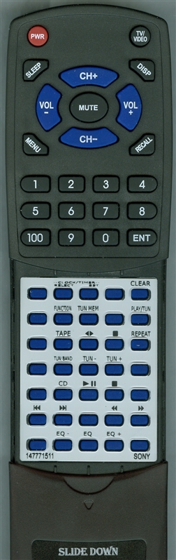 SONY 1-477-715-11 RM-SMR1 replacement  Redi Remote