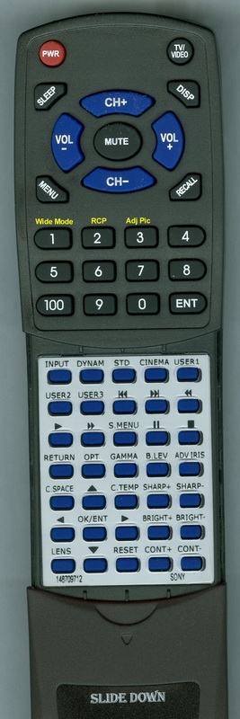 SONY 1-487-097-12 RM-PJVW70 replacement Redi Remote