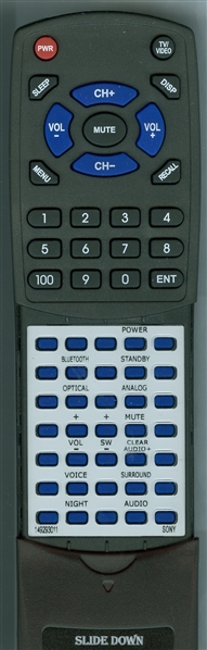 SONY 1-492-930-11 RMT-AH100U replacement  Redi Remote