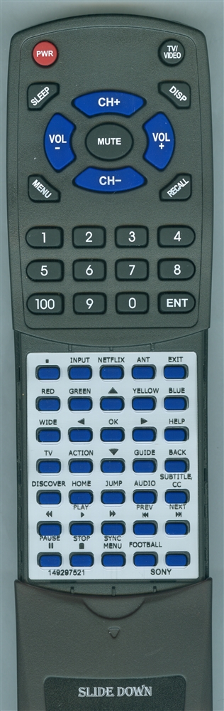 SONY 1-492-975-21 RMT-TX100B replacement Redi Remote