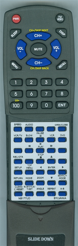 SYLVANIA NB177UD NB177 replacement Redi Remote