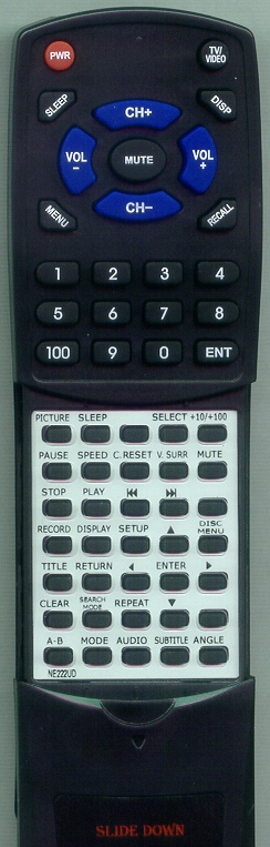 SYLVANIA NE222UD replacement Redi Remote