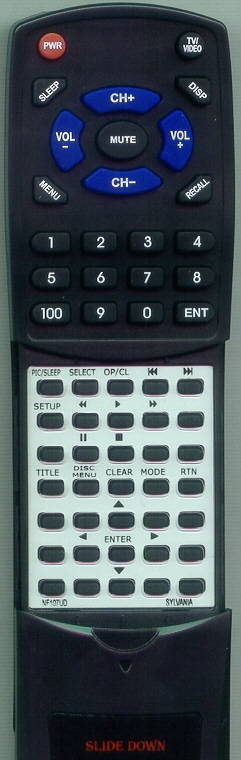 SYLVANIA NF107UD replacement Redi Remote