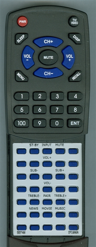 SYLVANIA SB374W replacement Redi Remote