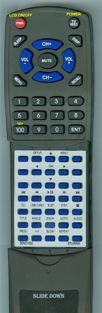 SYLVANIA SDVD1032 replacement Redi Remote