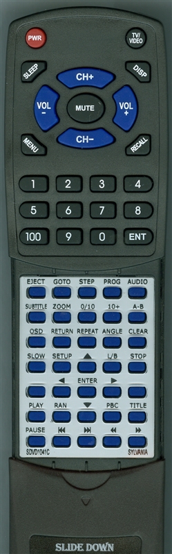 SYLVANIA SDVD1041C replacement Redi Remote