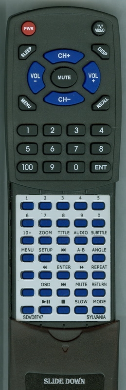 SYLVANIA SDVD8747 replacement Redi Remote